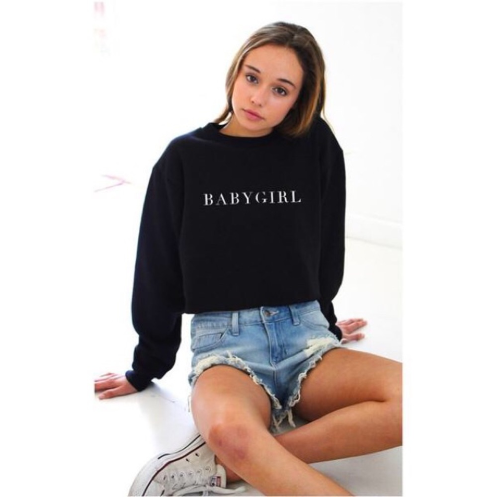 BABYGIRL Black Crewneck Sweater